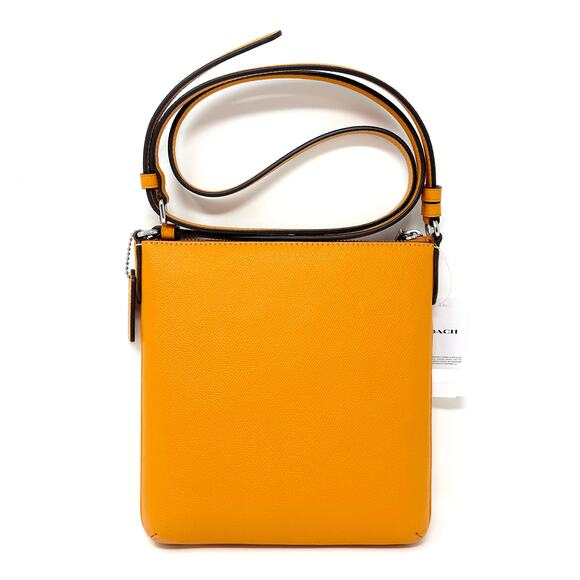 Coach Mini Rowan File Bag Crossbody Purse in Papaya Orange Leather CE871 - Picture 2 of 6